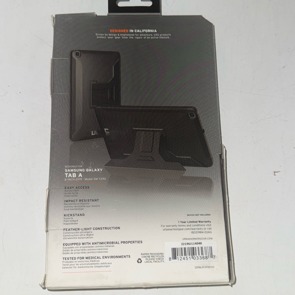 UAG Case For Samsung Galaxy Tab A 8-Inch 2019 Black Scout Series - Picture 2 of 3